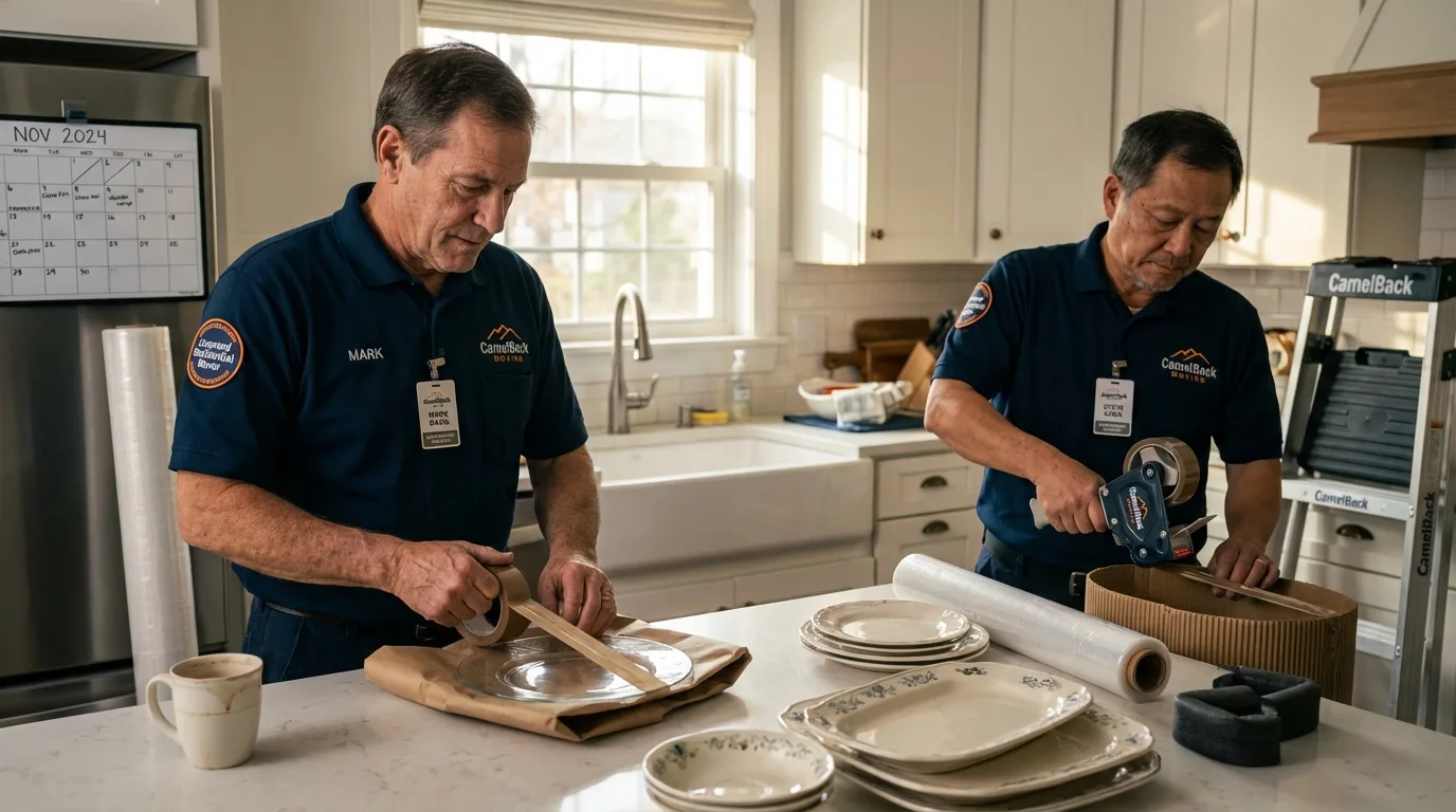 Professional crew packing kitchen dishware in Roosevelt, UT